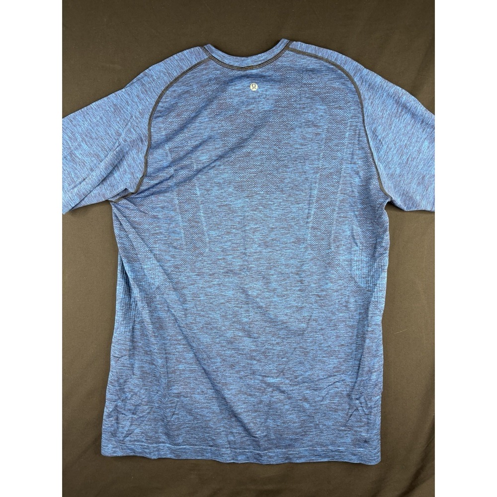 Lululemon Metal Vent Tech Blue Heather Short Sleeve Athletic Shirt Men's, L - Picture 7 of 7
